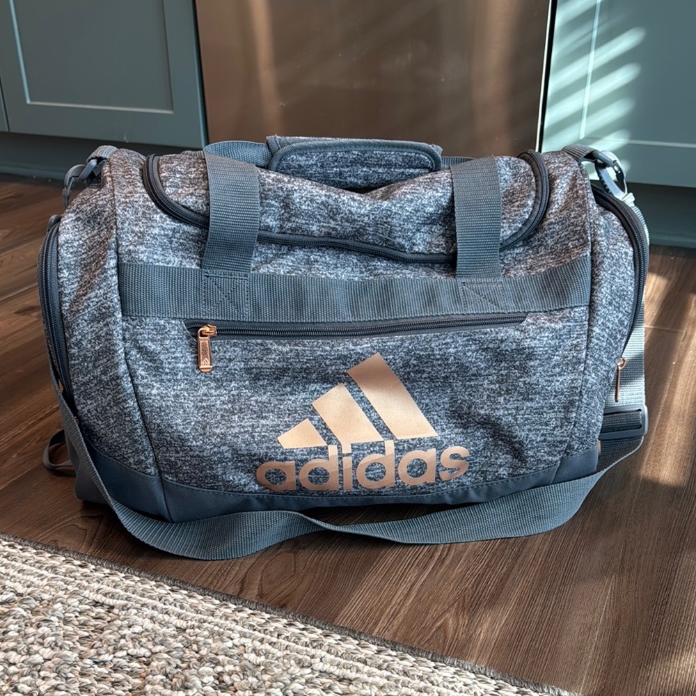 Adidas Gray Duffel Bag with Sporty Design and Durable Material